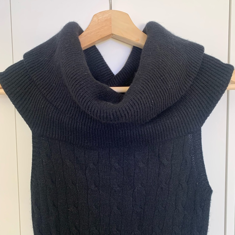 Ralph Lauren Rugby Sleeveless Knit Midi with Cowl Neck. Black. Size S.